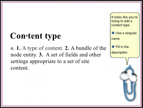 A session slide defining Content Type